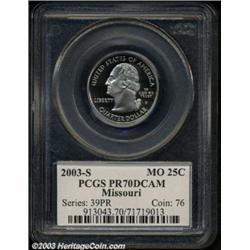 2003-S 25C Missouri PR70 Deep Cameo PCGS.