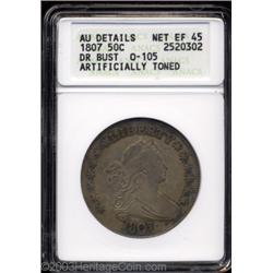 1807 50C Draped Bust--Artificially Toned--ANACS. AU Details, Net XF45.