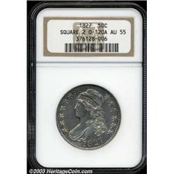 1827 50C Square Base 2 AU55 NGC.