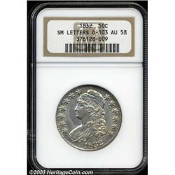 1832 50C Small Letters AU58 NGC.