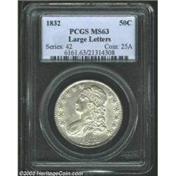 1832 50C Large Letters MS63 PCGS.