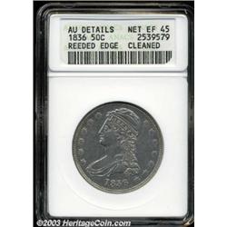 1836 50C Reeded Edge--Cleaned--ANACS. AU Details, Net XF45.