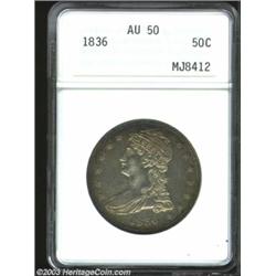 1836 50C Reeded Edge AU50 ANACS.