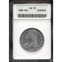 1838 50C AU55 ANACS.