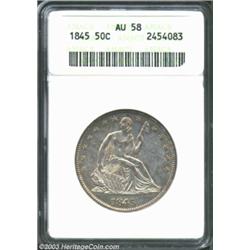 1845 50C AU58 ANACS.