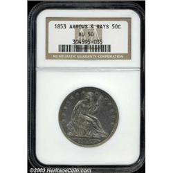 1853 50C Arrows and Rays AU50 NGC.