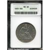Image 1 : 1853 50C Arrows and Rays MS60 ANACS.