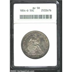 1854-O 50C Arrows AU58 ANACS.