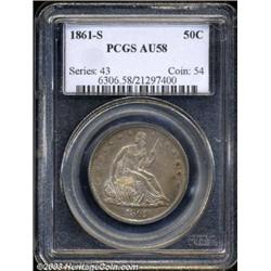 1861-S 50C AU58 PCGS.