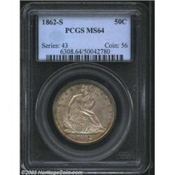 1862-S 50C MS64 PCGS.