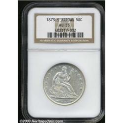1873-S 50C Arrows AU55 NGC.