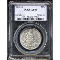 1875-S 50C AU58 PCGS.
