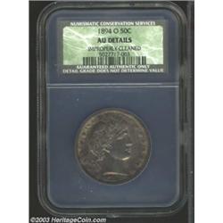 1894-O 50C AU50 Details, Improperly Cleaned, NCS.