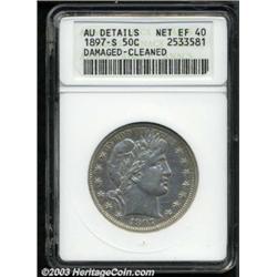 1897-S 50C --Damaged, Cleaned--ANACS. AU Details, Net XF40.
