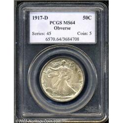 1917-D 50C Obverse MS64 PCGS.