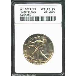 1920-D 50C --Cleaned--ANACS. AU Details, Net XF45.