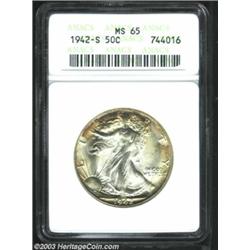 1942-S 50C MS65 ANACS.