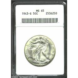 1943-S 50C MS65 ANACS.