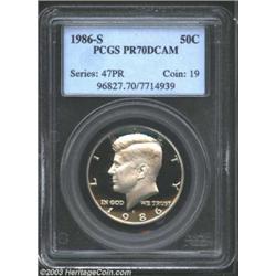 1986-S 50C PR70 Deep Cameo PCGS.