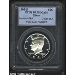 1992-S 50C Silver PR70 Deep Cameo PCGS.