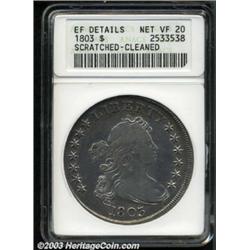 1803 $1 Large 3--Scratched, Cleaned--ANACS. XF Details, Net VF20.