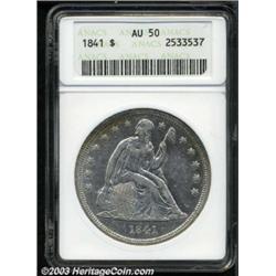 1841 $1 AU50 ANACS.