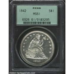 1842 $1 MS61 PCGS.