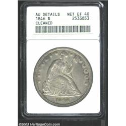 1846 $1--Cleaned--ANACS. AU Details, Net XF40.