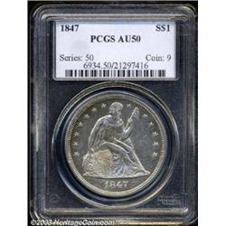 1847 $1 AU50 PCGS.