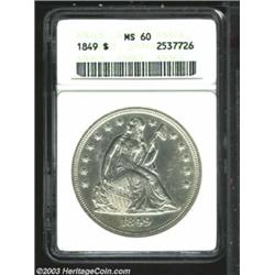1849 $1 MS60 ANACS.