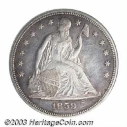 1859-S $1 AU50 ANACS.