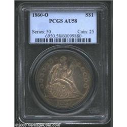 1860-O $1 AU58 PCGS.