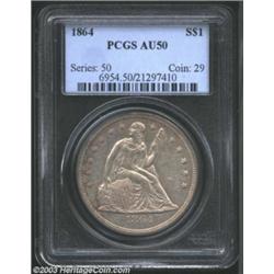 1864 $1 AU50 PCGS.