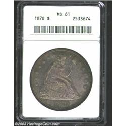 1870 $1 MS61 ANACS.