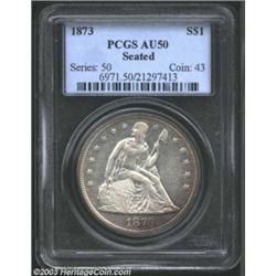 1873 $1 AU50 PCGS.