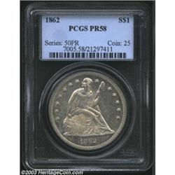 1862 $1 PR58 PCGS.