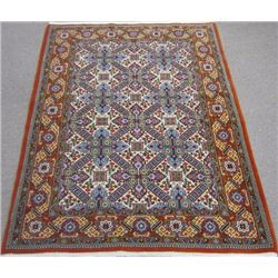 Fine quality baby lamb's wool pile handmade Persian Qum Rug (60"X42")