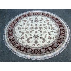 Super fine part silk Persian-Pak Kashan round Rug (84"X84")