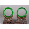 Image 1 : Pair of Chinese Green Hardstone Bangles
