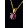Image 2 : 2 Pc Gold Ruby & Silver Diamond Necklaces w/ Cert