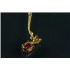 Image 8 : 2 Pc Gold Ruby & Silver Diamond Necklaces w/ Cert