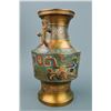 Image 3 : Chinese Bronze Cloisonne Vase w/ Rooster Handle