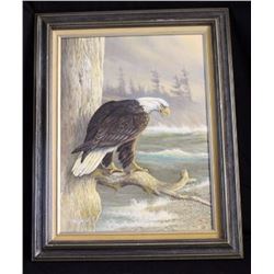 Bald Eagle Oil on Canvas by Keith Warring 30x25", 6-lbs