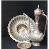 Image 2 : Ancient Silver Indo-Persian Water Ewer w. Basin Set 8-lbs