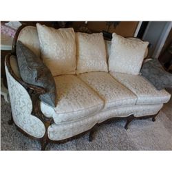 Antique Fine French Sofa Carved of Solid Wood 82x36" (New Upholstery)