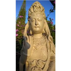 Kwan Yin Goddess Of Mercy Sculpture 35"