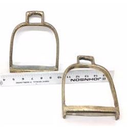 Antique Brass Mongolian Horse Stir-ups 7x6", 3.50 lbs