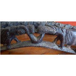 Old African Hand Carved Train of Wooden Elephants