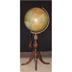 Antique c1880 French Glass Globe Claw Footed Stand, 48", 10-lbs