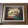 Image 3 : Antique Signed German Oil Painting w. Gilt Frame 32x32" inches